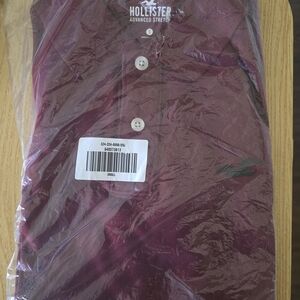 Hollister Maroon Polo Shirt